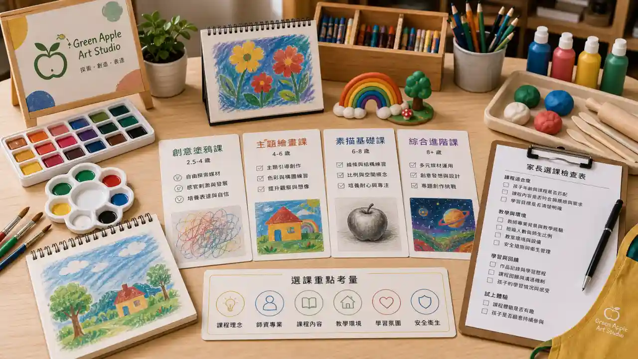孩子在明亮畫室裡專注創作的情境