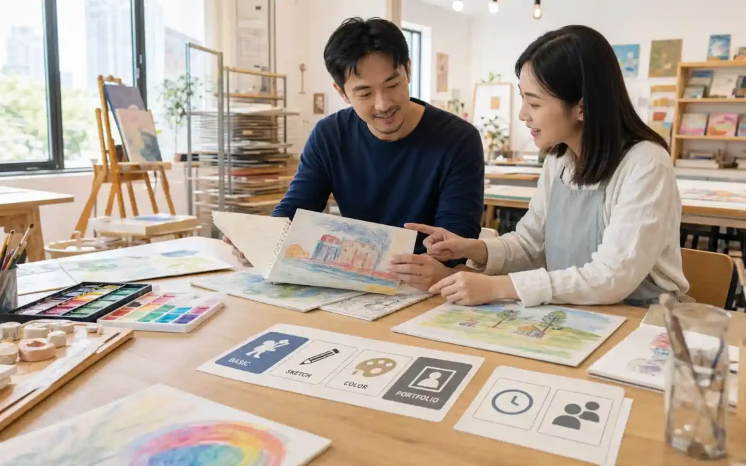 畫畫班 課程兒童美術課決策情境示意圖