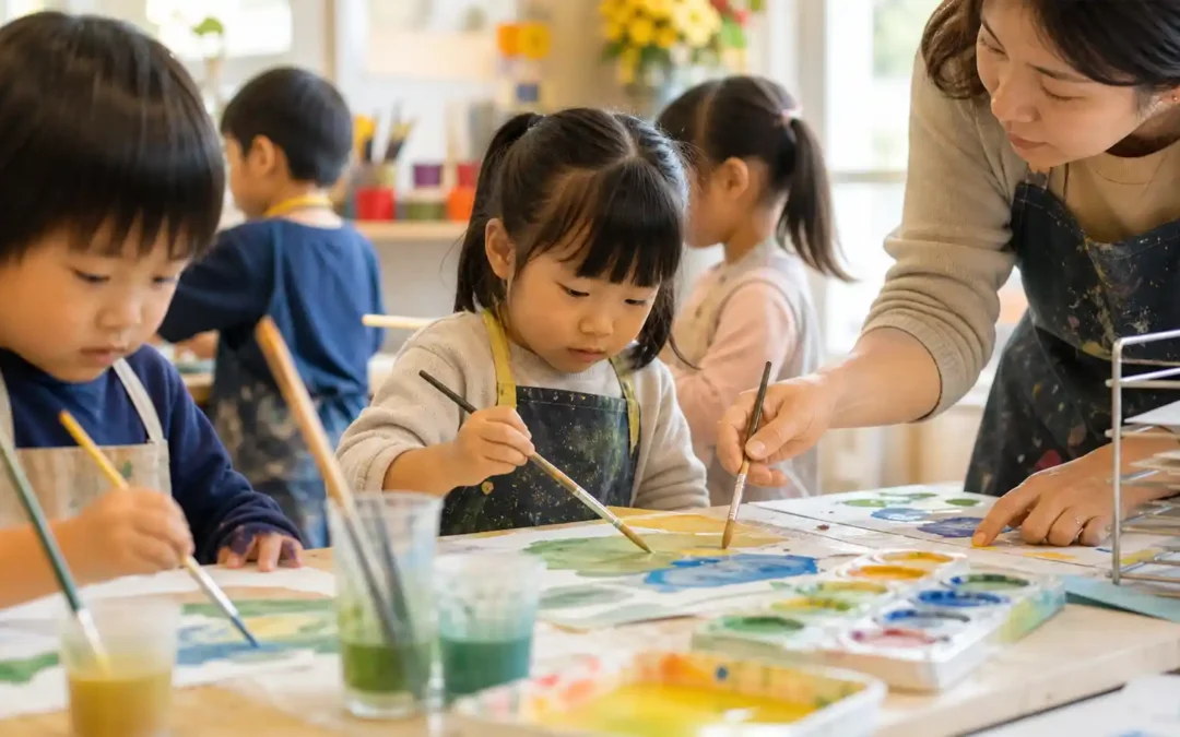 幼兒美術兒童美術課決策情境示意圖