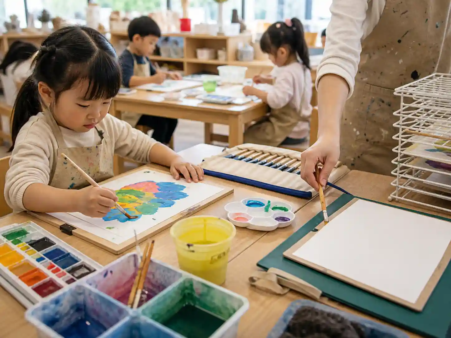 幼兒美術兒童美術課程觀察與學習流程示意圖